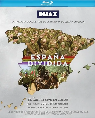 Póster de España en dos trincheras. La Guerra Civil en color